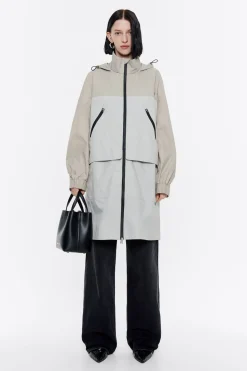 Mujer BIMBA Y LOLA Gabardinas Y Chaquetas<Gabardina Recta Bicolor