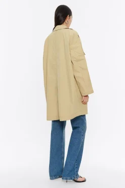 Mujer BIMBA Y LOLA Gabardinas Y Chaquetas<Gabardina Recta Midi Ocre