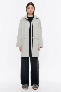 Mujer BIMBA Y LOLA Gabardinas Y Chaquetas<Gabardina Recta Midi Piedra