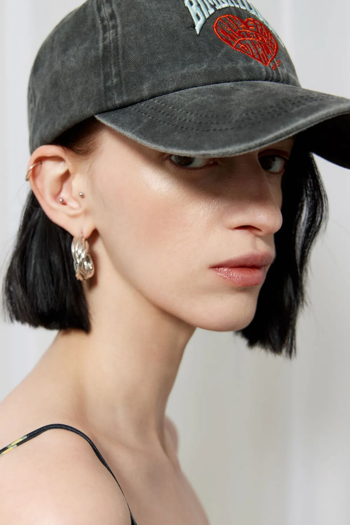 Mujer BIMBA Y LOLA Gorros Y Gorras<Gorra Algodon Corazon Negra