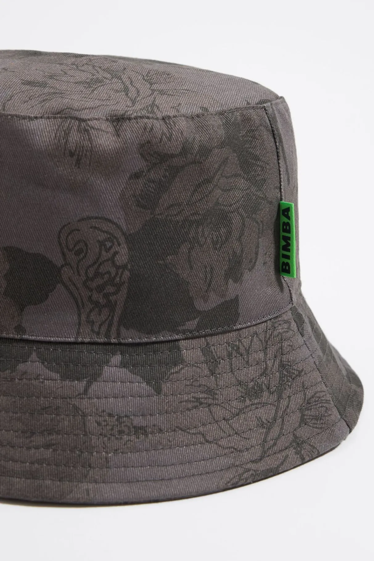 Mujer BIMBA Y LOLA Gorros Y Gorras<Gorro Bucket Algodon Print Canary Gris