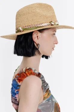 Mujer BIMBA Y LOLA Gorros Y Gorras<Gorro Rafia Natural Marfil