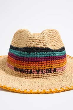 Mujer BIMBA Y LOLA Gorros Y Gorras<Gorro Rafia Natural Rayas