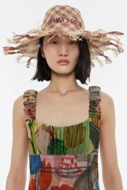 Mujer BIMBA Y LOLA Gorros Y Gorras<Gorro Rafia Rosa