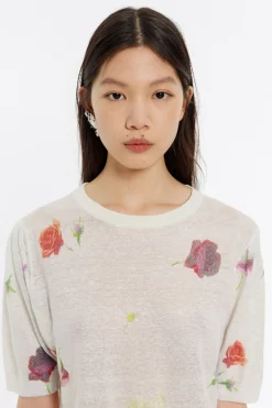 Mujer BIMBA Y LOLA Total Look<Jersey Ajustado Lino Flowers Gris