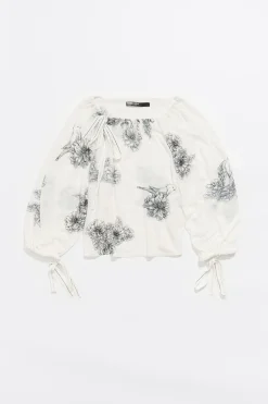 Mujer BIMBA Y LOLA Punto<Jersey Fruncido Lino Canary Pop Blanco