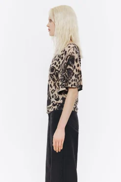 Mujer BIMBA Y LOLA Punto<Jersey Lino Animal Mix Camel