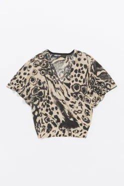 Mujer BIMBA Y LOLA Punto<Jersey Lino Animal Mix Camel