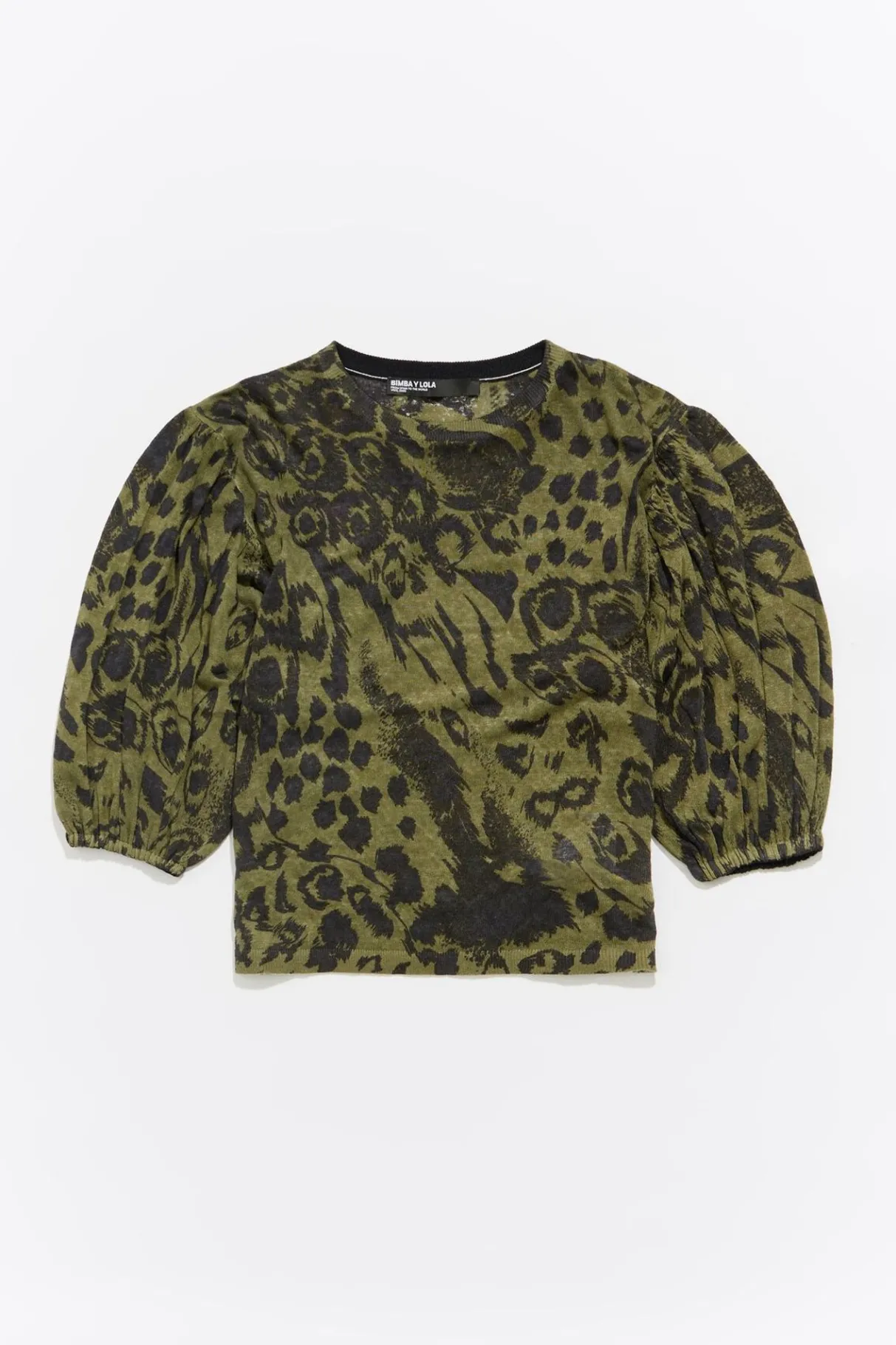 Mujer BIMBA Y LOLA Punto<Jersey Lino Animal Mix Verde