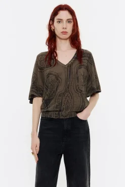 Mujer BIMBA Y LOLA Punto<Jersey Lino Mirrors Caqui