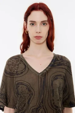 Mujer BIMBA Y LOLA Punto<Jersey Lino Mirrors Caqui