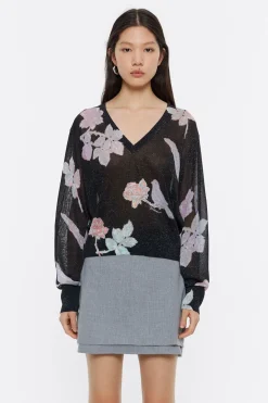 Mujer BIMBA Y LOLA Punto<Jersey Lurex Birds Gris Oscuro