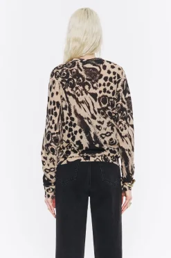 Mujer BIMBA Y LOLA Punto<Jersey Recto Lino Animal Mix Camel