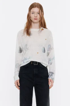 Mujer BIMBA Y LOLA Punto<Jersey Recto Lino Waves Marfil