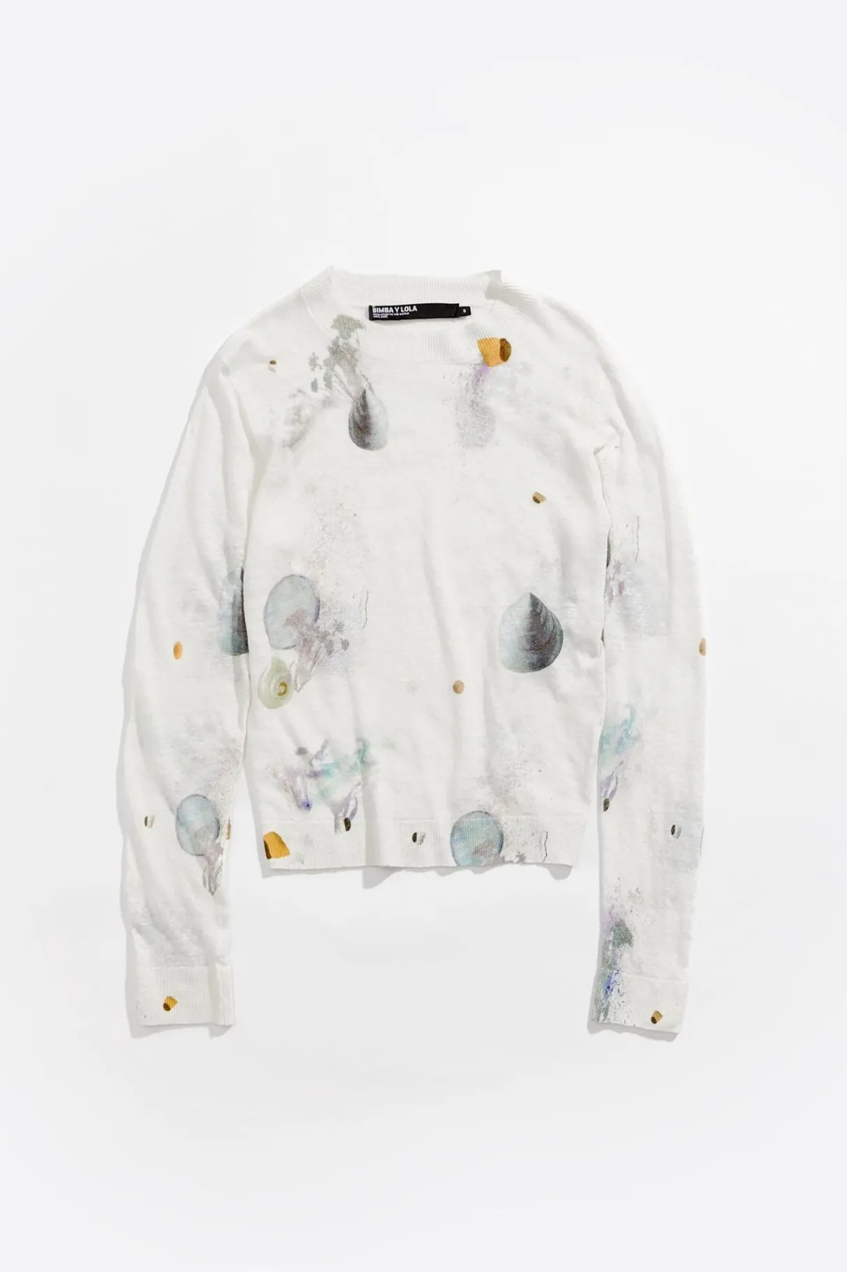 Mujer BIMBA Y LOLA Punto<Jersey Recto Lino Waves Marfil