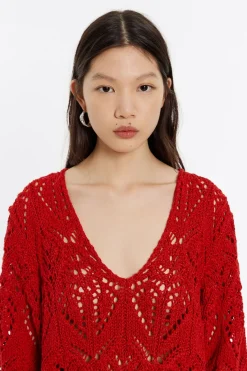 Mujer BIMBA Y LOLA Punto<Jersey Recto Punto Calado Rojo