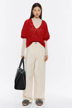 Mujer BIMBA Y LOLA Punto<Jersey Recto Punto Calado Rojo