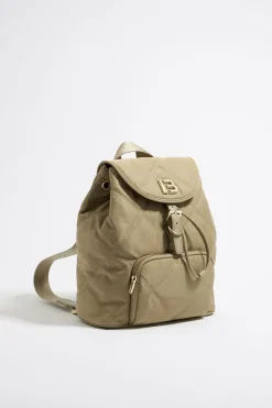 Mujer BIMBA Y LOLA Bolsos Nylon<Mochila Mediana Nylon Acolchada Caqui Claro