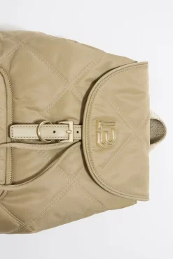 Mujer BIMBA Y LOLA Bolsos Nylon<Mochila Mediana Nylon Acolchada Caqui Claro