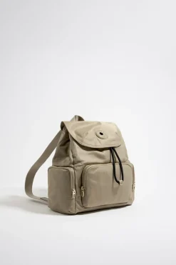 Mujer BIMBA Y LOLA Bolsos Nylon<Mochila Mediana Nylon Caqui Claro