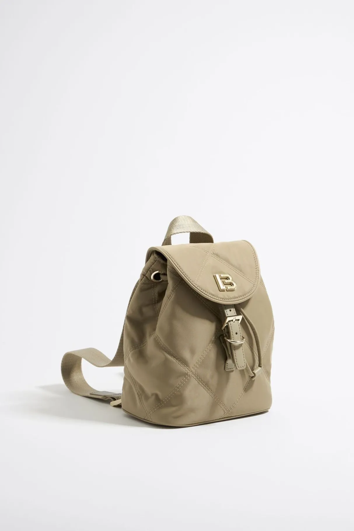 Mujer BIMBA Y LOLA Bolsos Nylon<Mochila Pequena Nylon Acolchada Caqui Claro