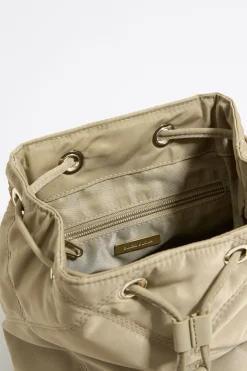 Mujer BIMBA Y LOLA Bolsos Nylon<Mochila Pequena Nylon Acolchada Caqui Claro