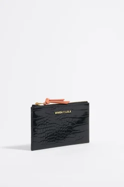Mujer BIMBA Y LOLA Carteras Y Monederos<Monedero Grabado Cocodrilo Negro