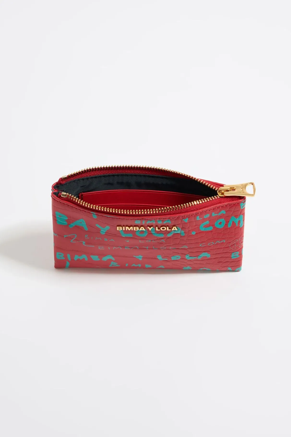 Mujer BIMBA Y LOLA Carteras Y Monederos<Monedero Grabado Cocodrilo Rojo
