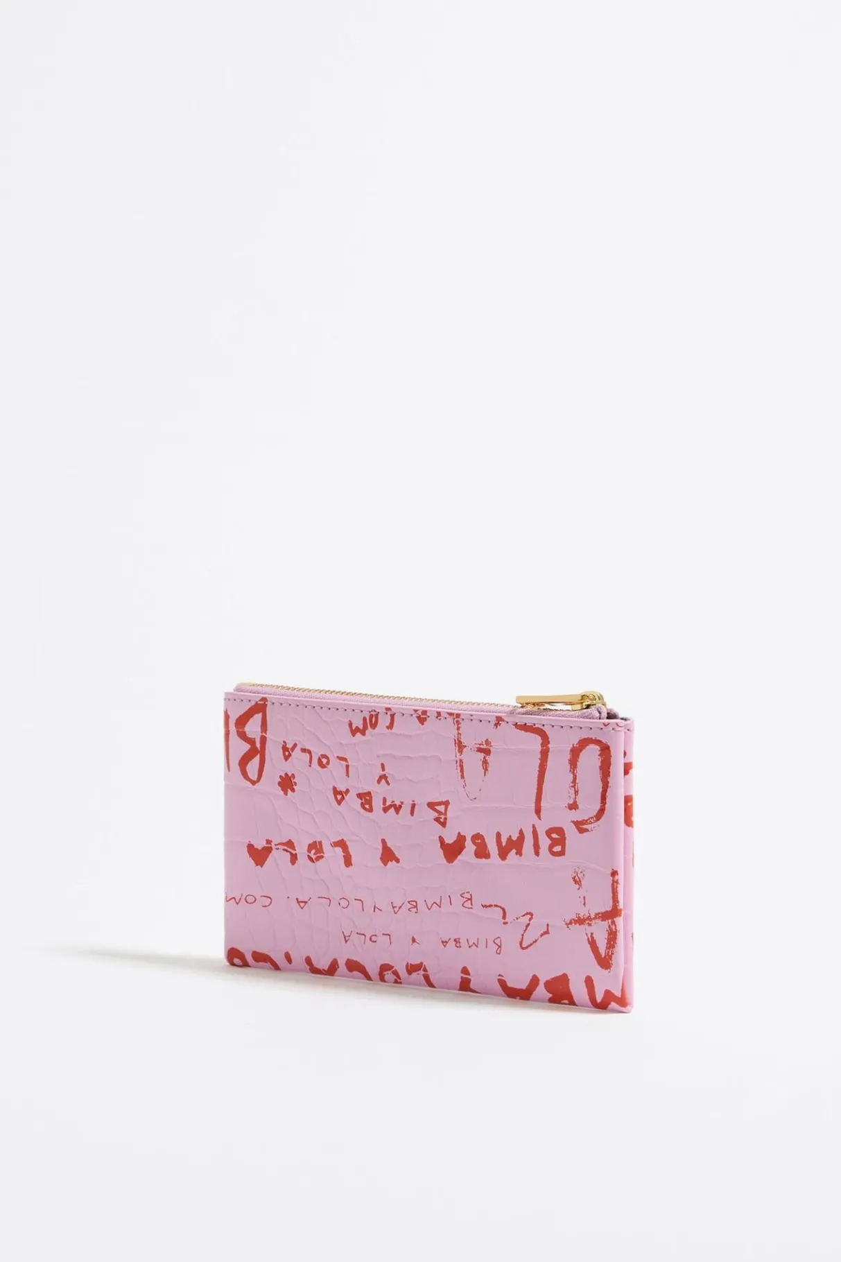 Mujer BIMBA Y LOLA Carteras Y Monederos<Monedero Grabado Cocodrilo Rosa