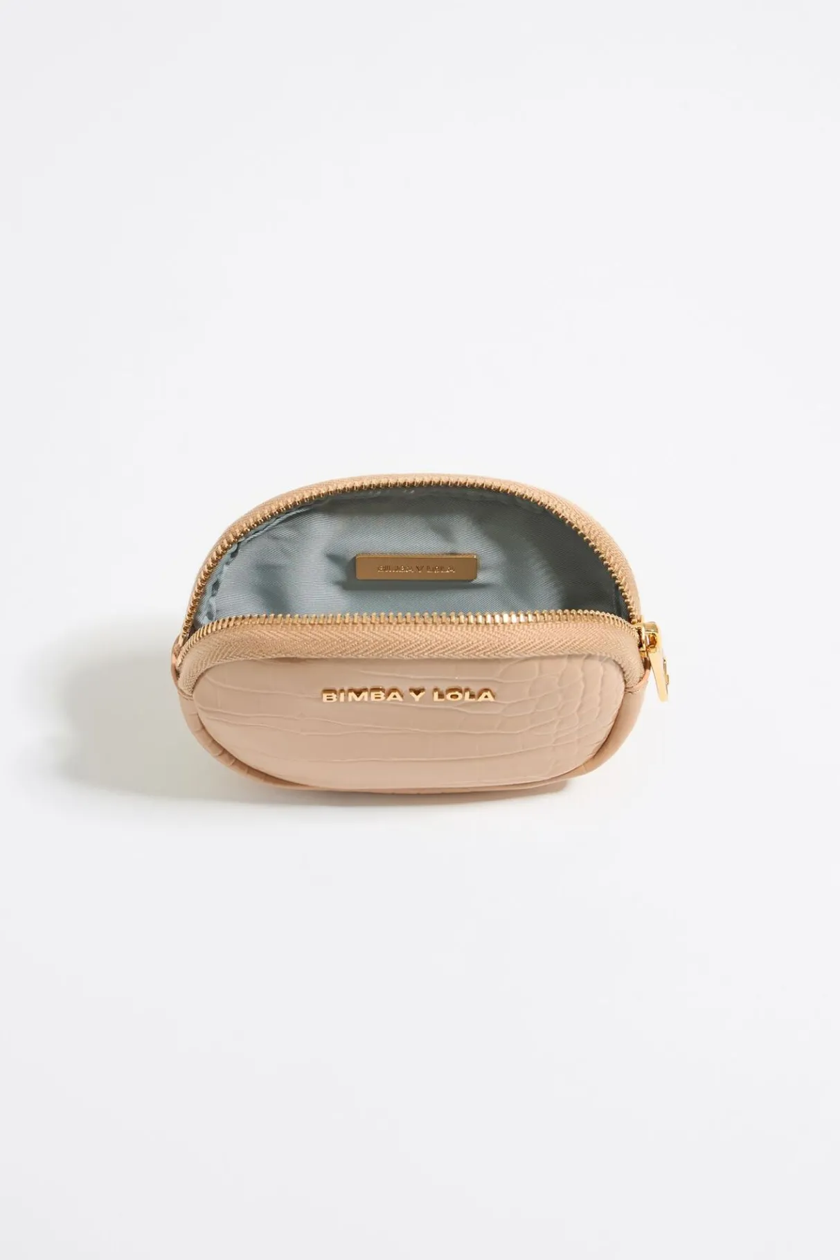 Mujer BIMBA Y LOLA Carteras Y Monederos<Monedero Ovalado Grabado Cocodrilo Arena