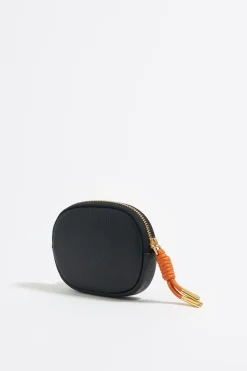 Mujer BIMBA Y LOLA Piel<Monedero Ovalado Piel Negro