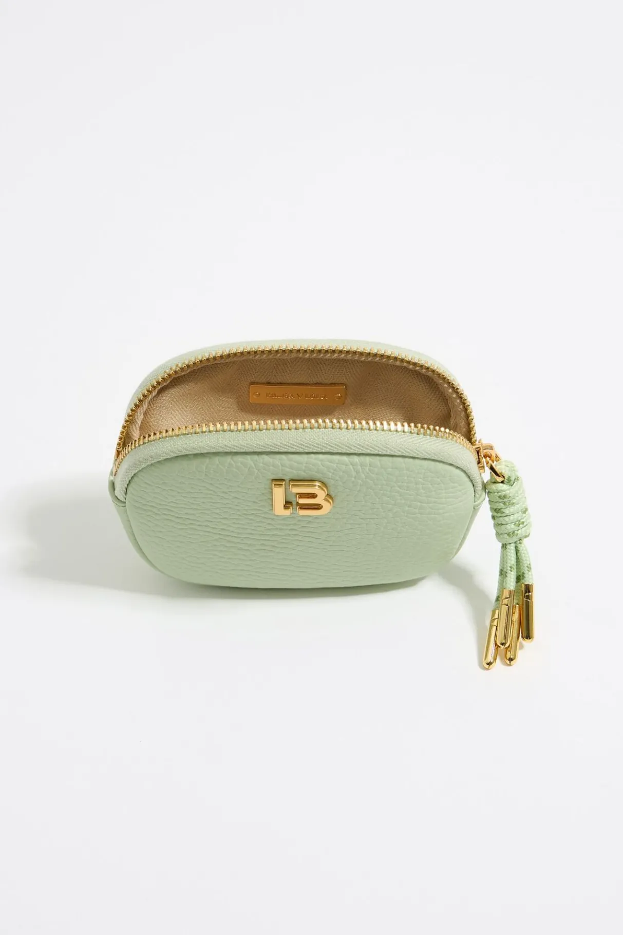 Mujer BIMBA Y LOLA Piel<Monedero Ovalado Piel Verde Pastel
