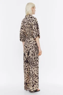 Mujer BIMBA Y LOLA Vestidos Y Monos<Mono Cargo Fluido Animal Mix Camel