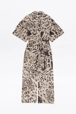 Mujer BIMBA Y LOLA Vestidos Y Monos<Mono Cargo Fluido Animal Mix Camel