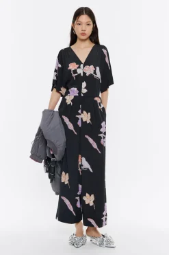 Mujer BIMBA Y LOLA Vestidos Y Monos<Mono Fluido Birds Gris Oscuro