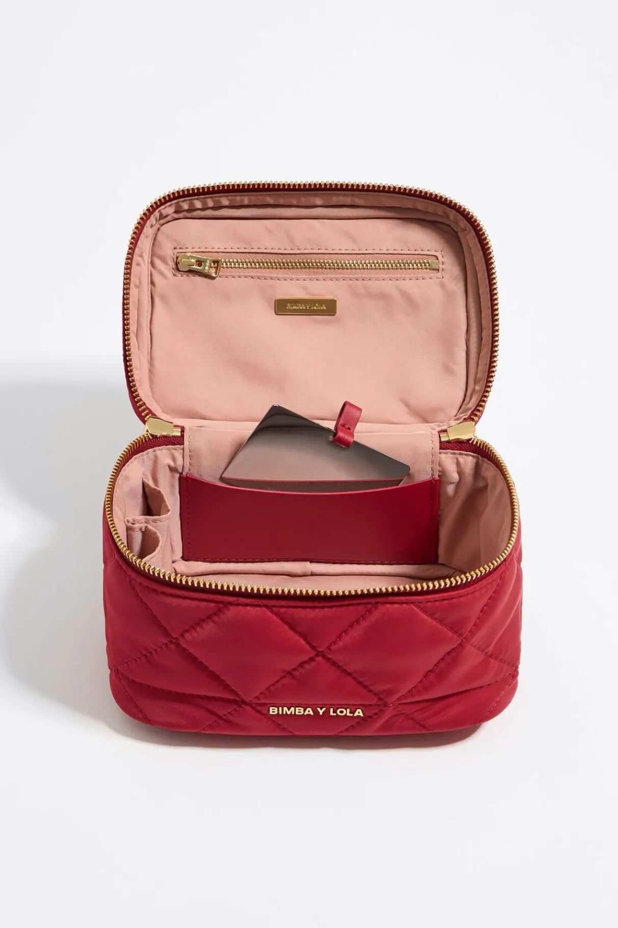 Mujer BIMBA Y LOLA Nylon<Neceser Maquillaje Mediano Nylon Rojo Oscuro