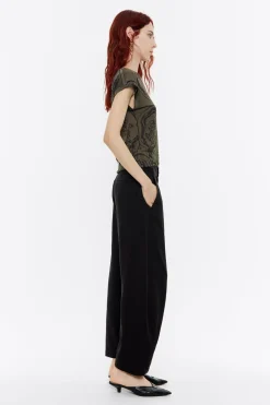 Mujer BIMBA Y LOLA Pantalones<Pantalon Barrel Lana Negro