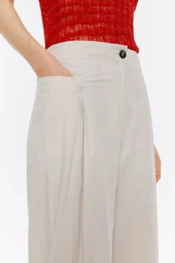 Mujer BIMBA Y LOLA Pantalones<Pantalon Campana Algodon Piedra