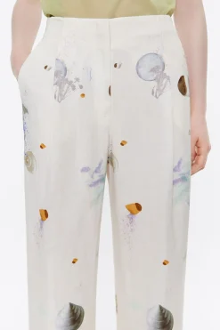 Mujer BIMBA Y LOLA Pantalones<Pantalon Carrot Lino Waves Marfil