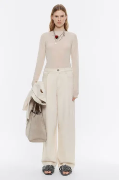 Mujer BIMBA Y LOLA Pantalones<Pantalon Denim Pinzas Crudo