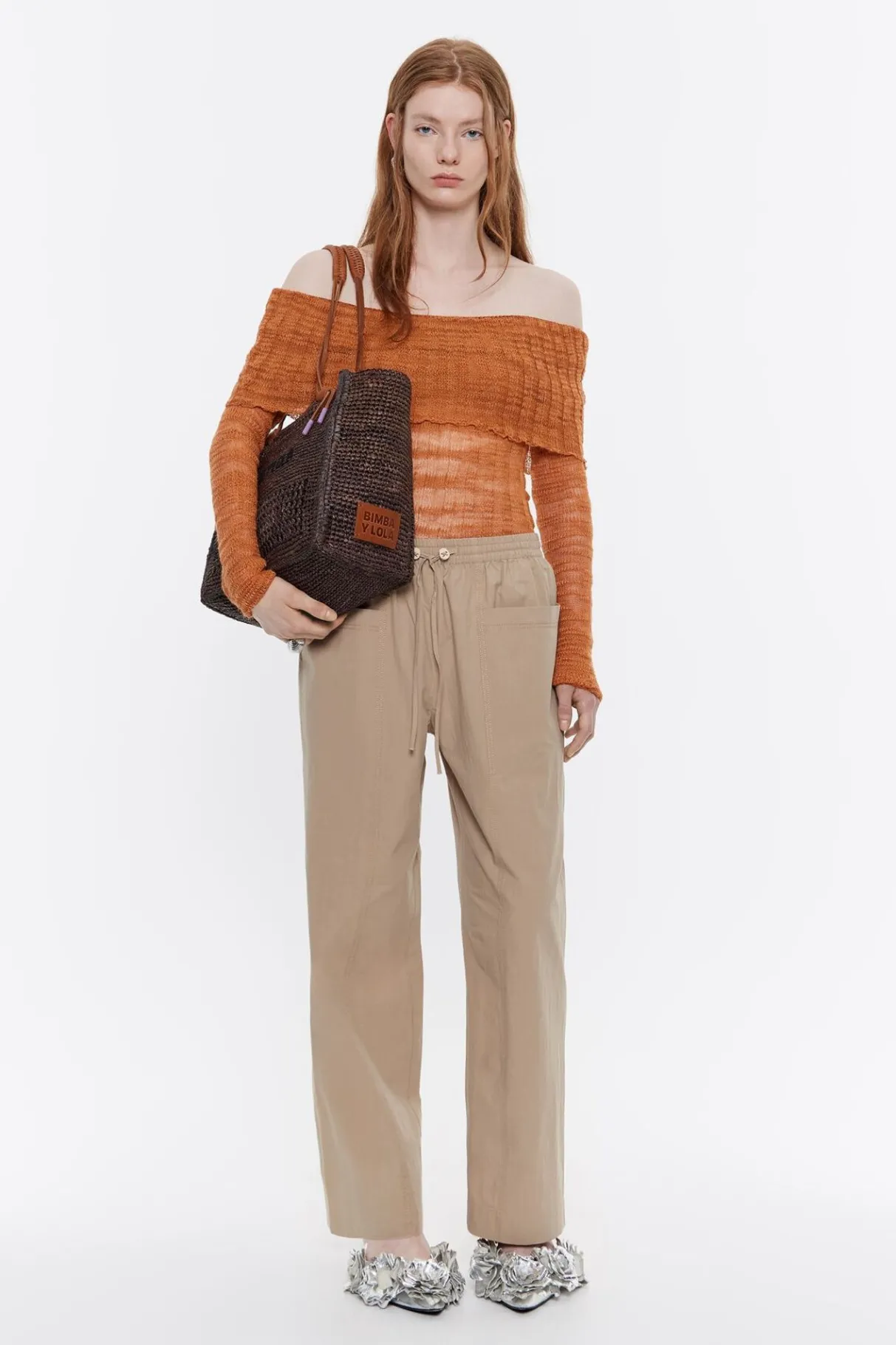 Mujer BIMBA Y LOLA Pantalones<Pantalon Jogger Algodon Camel