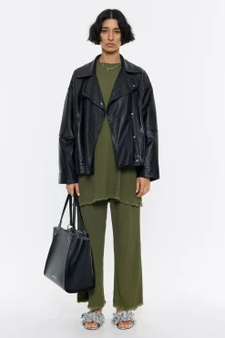 Mujer BIMBA Y LOLA Total Look<Pantalon Recto Desflecado Caqui