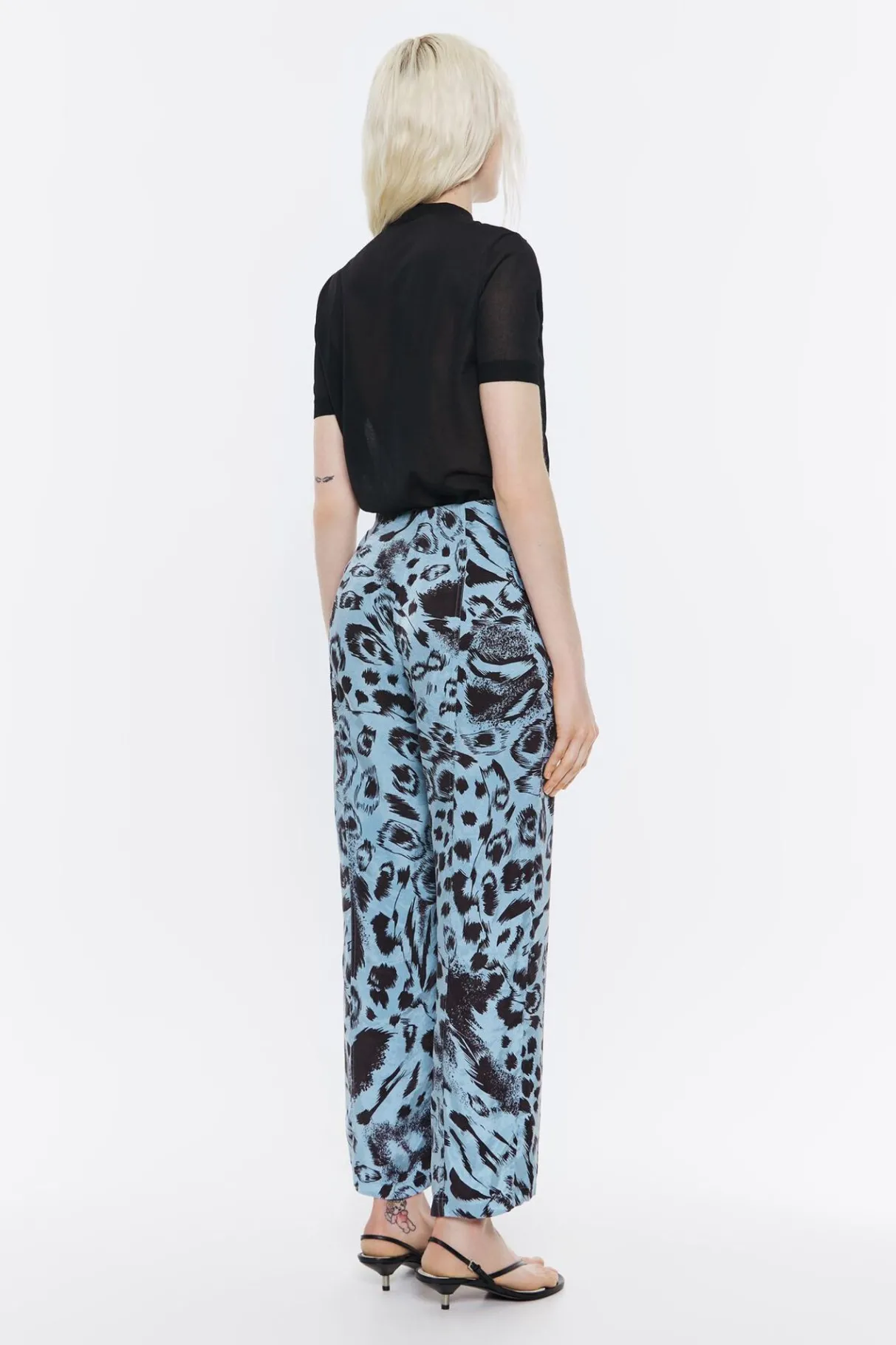 Mujer BIMBA Y LOLA Total Look<Pantalon Recto Fluido Animal Mix Azul