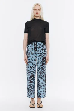 Mujer BIMBA Y LOLA Pantalones<Pantalon Recto Fluido Animal Mix Azul