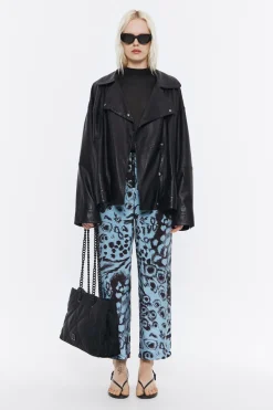 Mujer BIMBA Y LOLA Pantalones<Pantalon Recto Fluido Animal Mix Azul