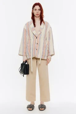 Mujer BIMBA Y LOLA Pantalones<Pantalon Recto Tobillero Beige