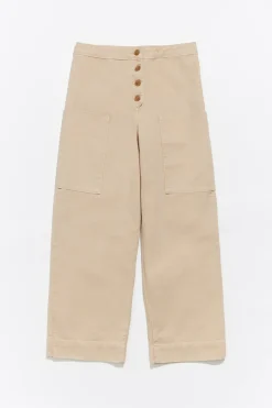 Mujer BIMBA Y LOLA Denim<Pantalon Recto Tobillero Beige