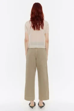 Mujer BIMBA Y LOLA Denim<Pantalon Recto Tobillero Caqui