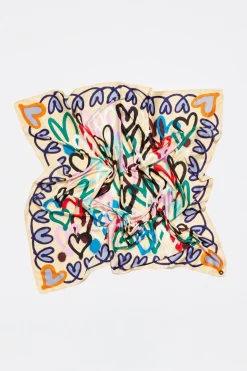 Mujer BIMBA Y LOLA Pañuelos<Panuelo Corazones Grafiti Vainilla