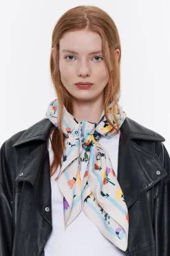 Mujer BIMBA Y LOLA Pañuelos<Panuelo Flores En Grupos Marfil